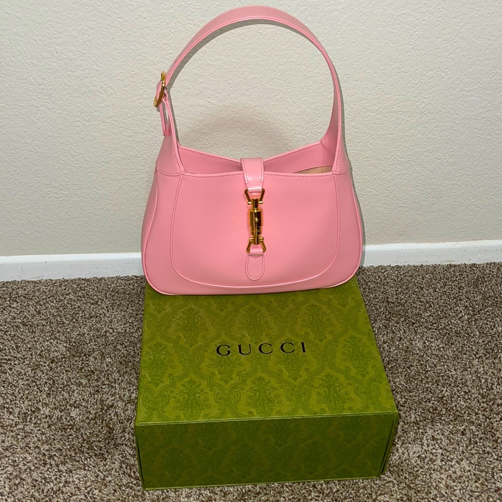 GUCCI Jackie 1961 Small Shoulder Handbag, Pink, Leather